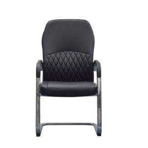 Посетителски стол RFG CRONO M, екокожа, до 150 kg, черен, 2 броя в комплект