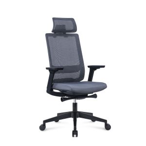 Ергономичен стол RFG Meteor X Black HB, дамаска и меш, до 130 kg
